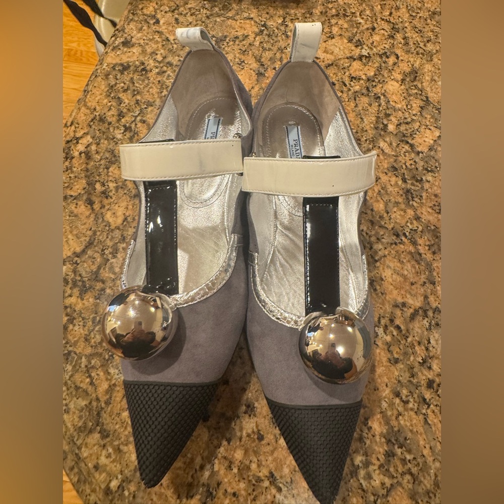Prada flats ballerina shoes multicolor Sz 8.5 - Picture 6 of 16